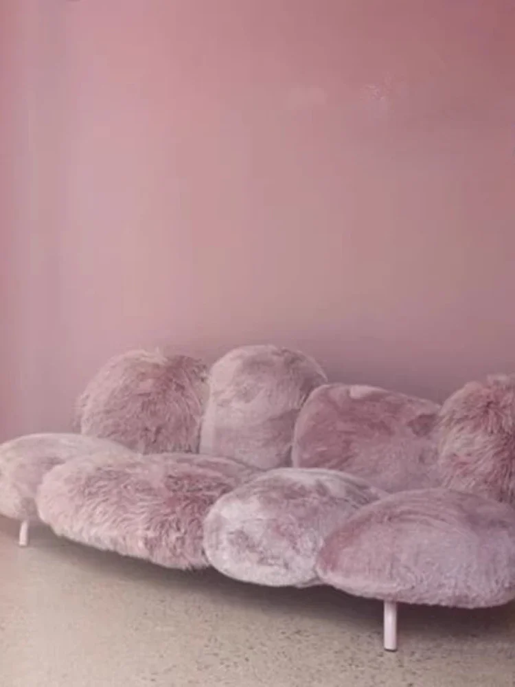Пудровой плюшевый диван Xiaohongshu Интернет-знаменитости Высококачественный