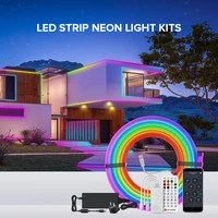 24v led neon strip bluetooth mesh music dreamcolor t0817 silicone light tape ws2811 rgbic 84 leds remote control power kit