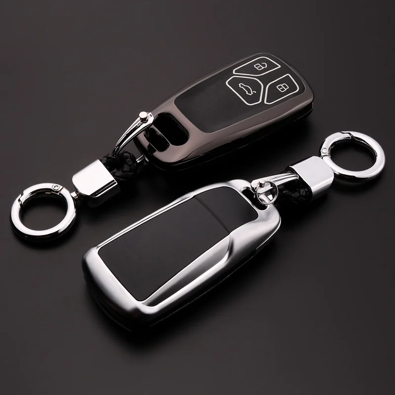 

Чехол для автомобильного ключа с дистанционным управлением из алюминиевого сплава, чехол для Audi A1 A3 A4 A5 A6 A7 A8 Quattro Q3 Q5 Q7 2009-2015, аксессуары