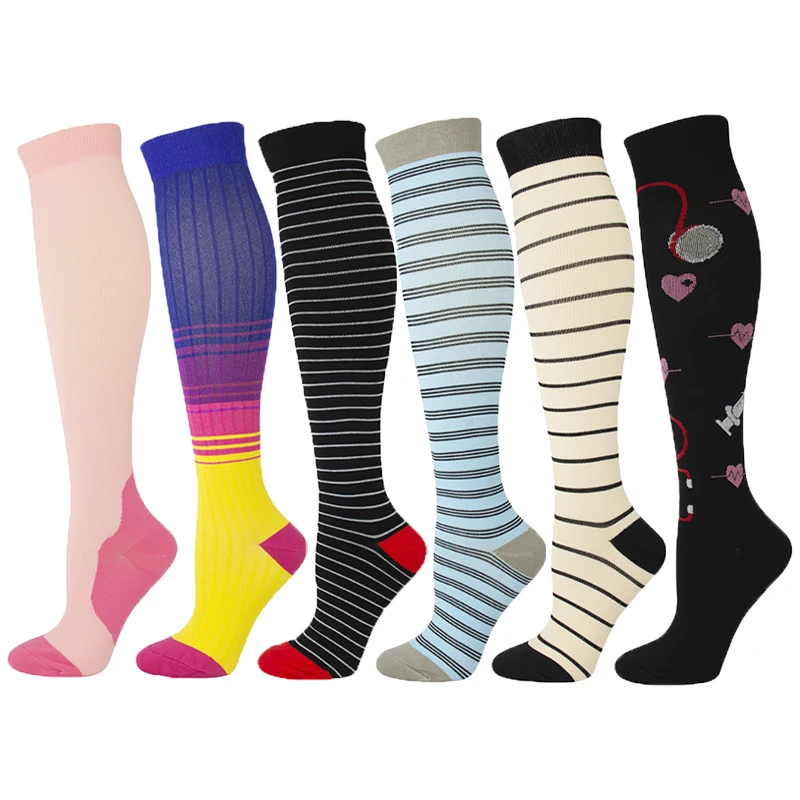 

Men Compression Stockings Men/Women Sport Compression Stocking Running Cycling Sock Exercise Socks Nylon Middle Tube Unisex Sock