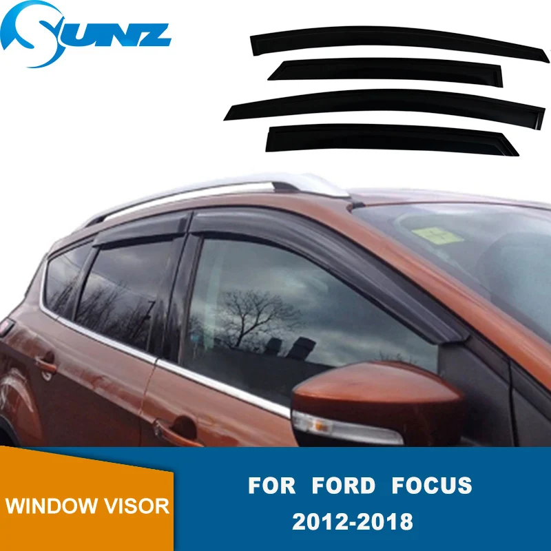 Weathershiled Ford Focus Hatchback için 2012 2013 2014 2015 2016 2017 2018 pencere Visor güneş yağmur Guard deflektör araba aksesuarları