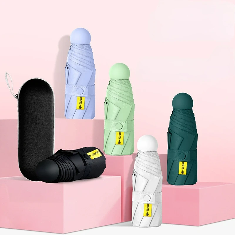 

Portable Sun Umbrella Women's Sunshade Five-fold Umbrella Six-open Anti-ultraviolet Sunny Umbrella Mini Capsule Umbrella