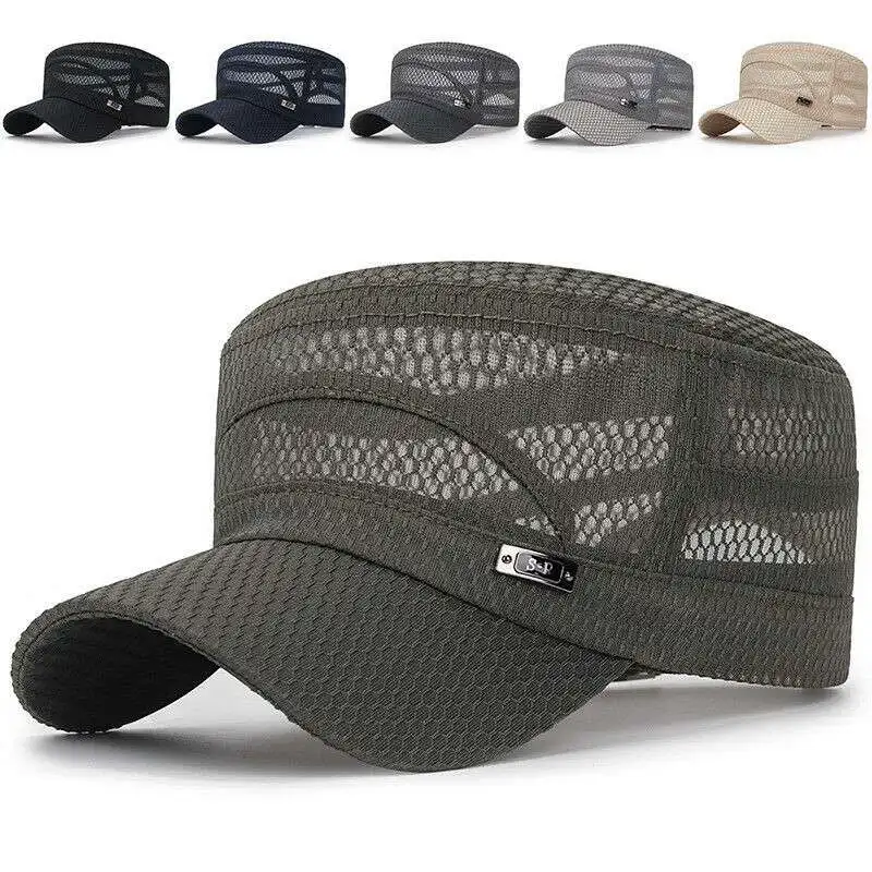 

Baseball Sports Flat Cap Sun Summer Hat Protection Trucker Mens Mesh Breathable