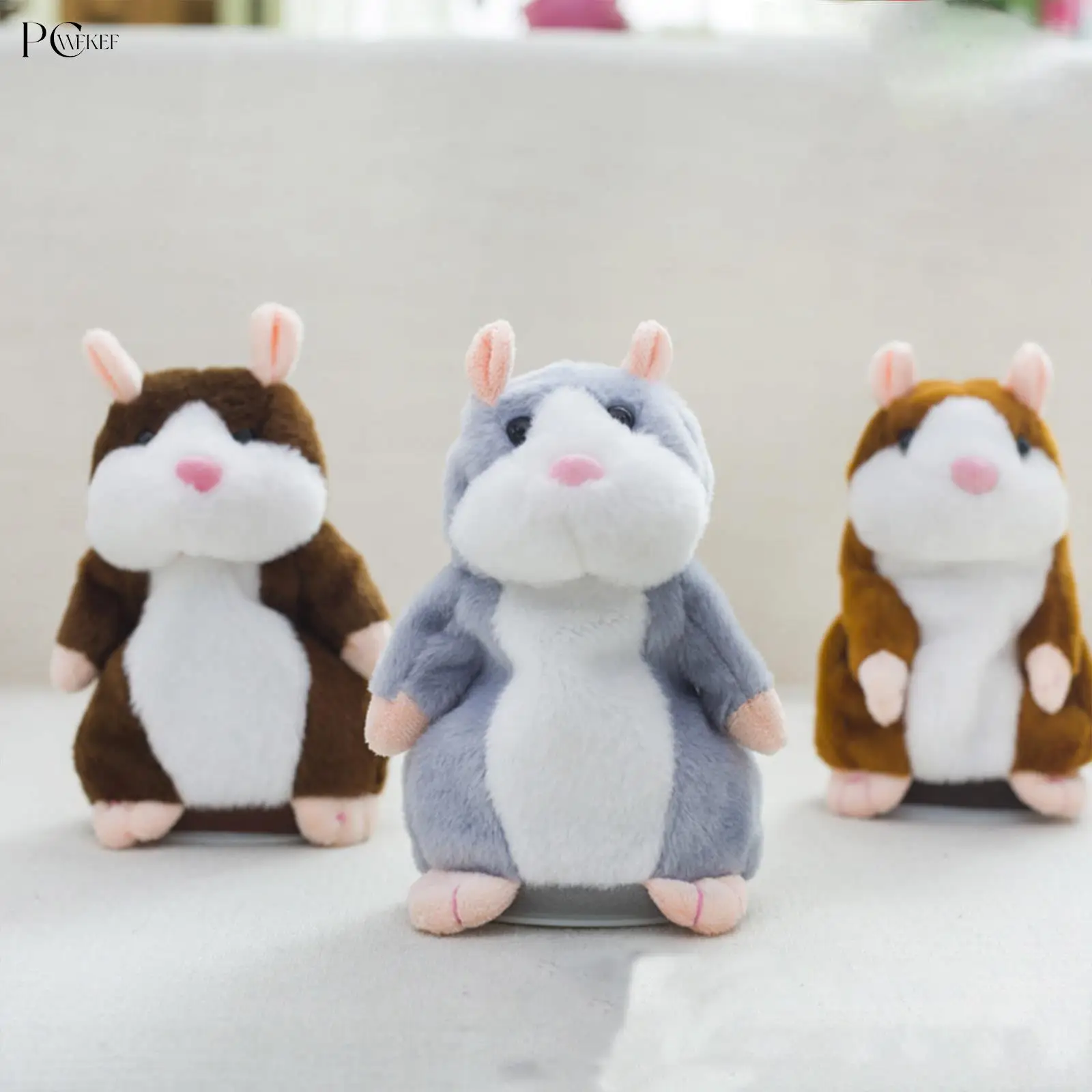 

15cm/18cm Funny Talking Hamster Stuffed Plush Animal Doll Sound Walking Speaking Record Repeat Educational Voice Changing Toys