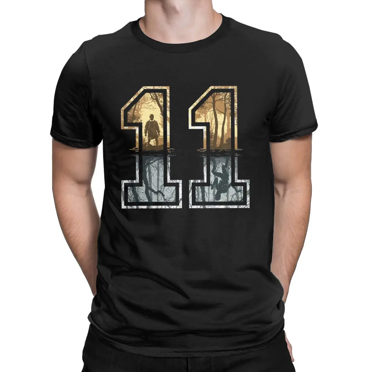 

T-Shirts for men Stranger Things 11 Vintage 100% Cotton Tees Short Sleeve eleven T Shirt Crew Neck Tops Original