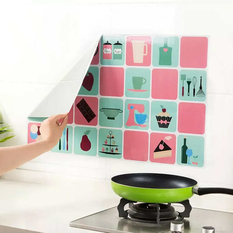 

NEW2023 Kitchen Stickers Waterproof And Proof Oil Sticker Cartoon DIY Wall Art Decal Decoration Oven Dining Hall Wallpapers Home