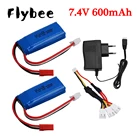 Литий-Полимерный Аккумулятор 7,4 в 600 мАч 20C с зарядным кабелем для WLtoys K969 K979 K989 K999 P929 P939, запчасти для радиоуправляемых автомобилей, аккумулятор 2s 7,4 В