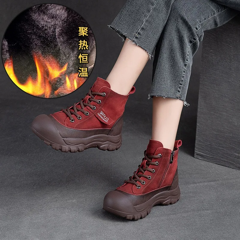 Ботильоны женские на толстом каблуке со шнуровкой и боковой молнией