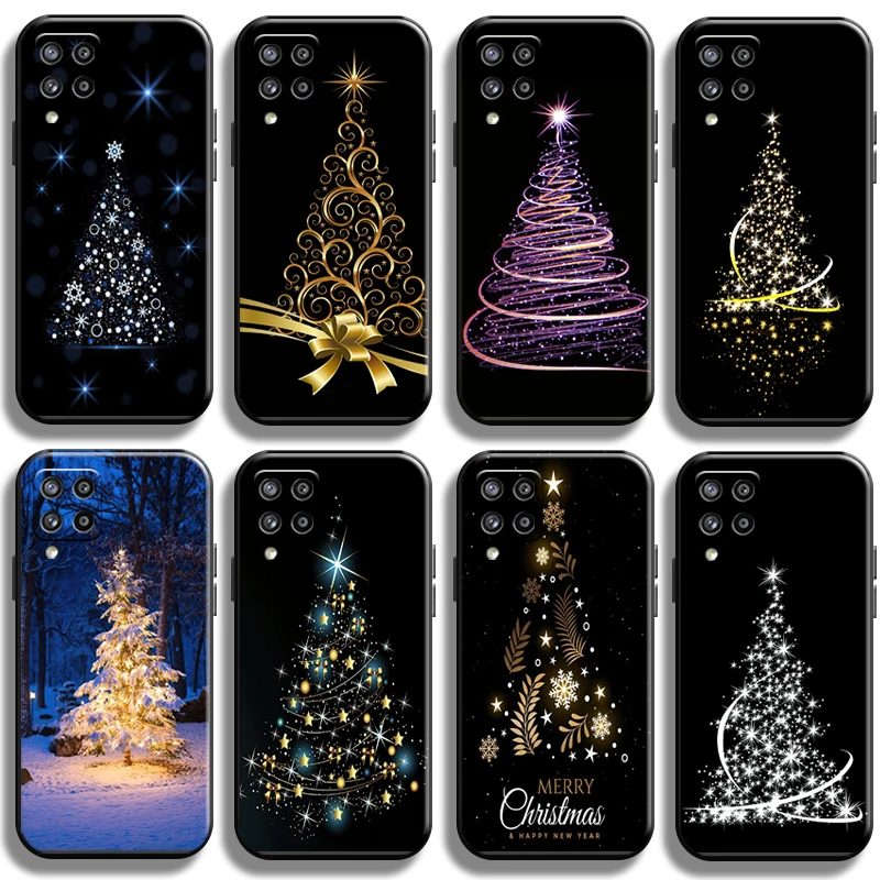 

Merry Christmas Tree Deer For Samsung Galaxy A42 5G Phone Case Full Protection Back Shell Cover Black Cases TPU Funda Carcasa
