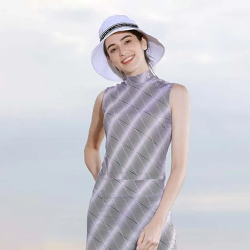 2023 Golf Women's Skirt Golf Suit Striped Sleeveless Short-sleeved Summer Thin Slim Fit Breathable Ice Silk Stretch T-shirt