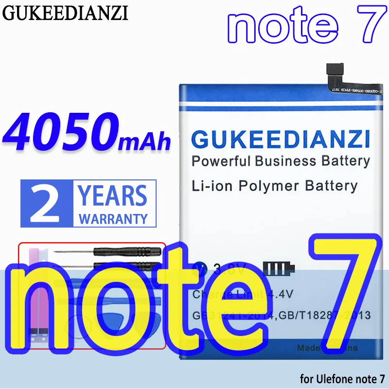 

GUKEEDIANZI High Capacity Battery note 7 4050mAh For ulefone S11 note 7 note7 Bateria