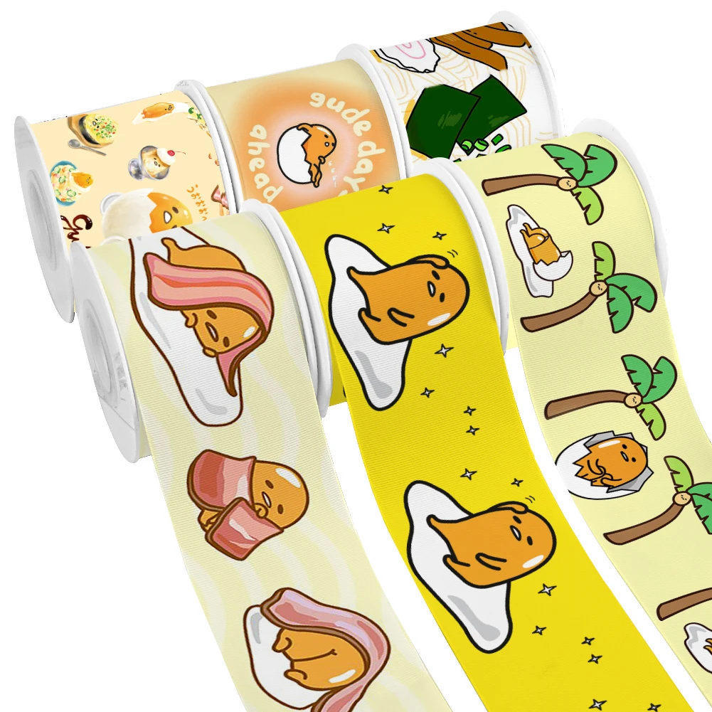 Японская мультяшная корсажная лента с желтым желтком и рисунком гудетамы 5 ярдов