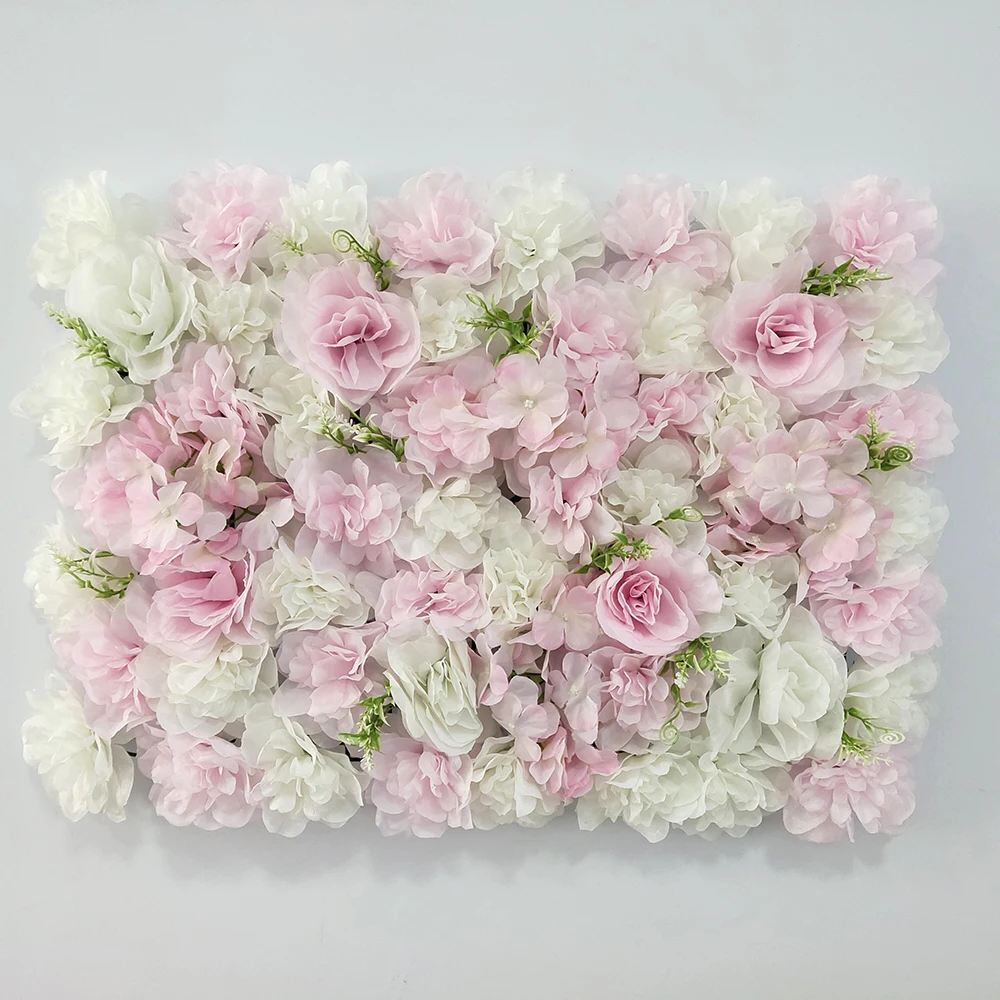 Silk Rose Flower Wall Panels Aritificial Flowers for Wedding Baby Shower Birthday Party Photography Backdrop Home Decor 60X40cm images - 6