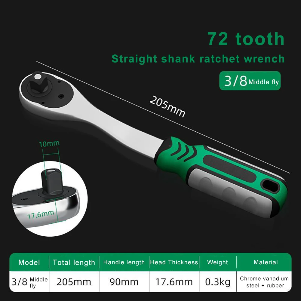 

24/72 Teeth Ratchet Wrench 1/4" 3/8" 1/2"inch Extending Telescopic Ratchet Socket Wrench Tool Plate Ratchet Handle Wrench Tools