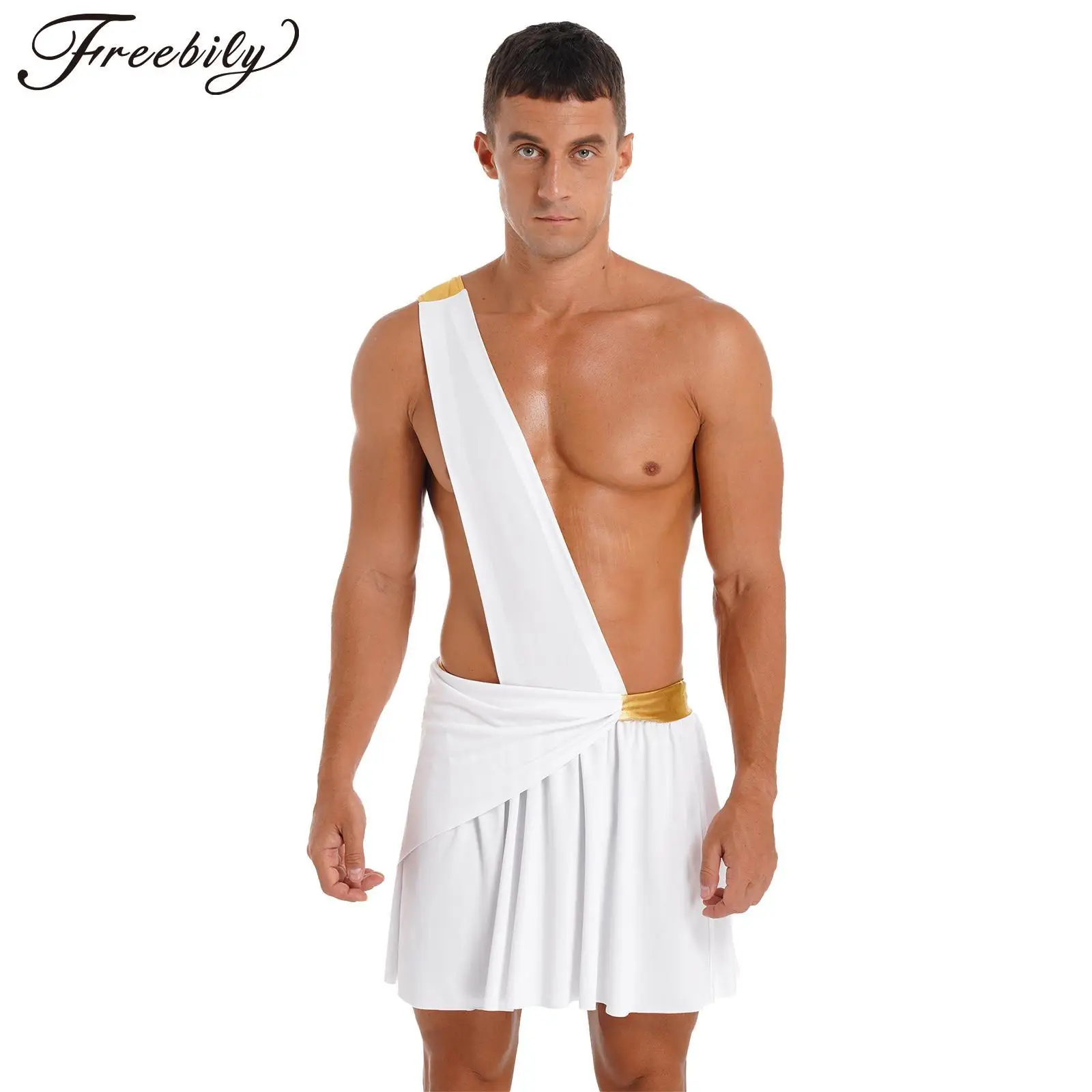 Mens Halloween Cosplay Costume Ancient Greek God Gladiator Costumes Medieval Warrior Fancy Dress Up Roman Toga Caesar Clothes