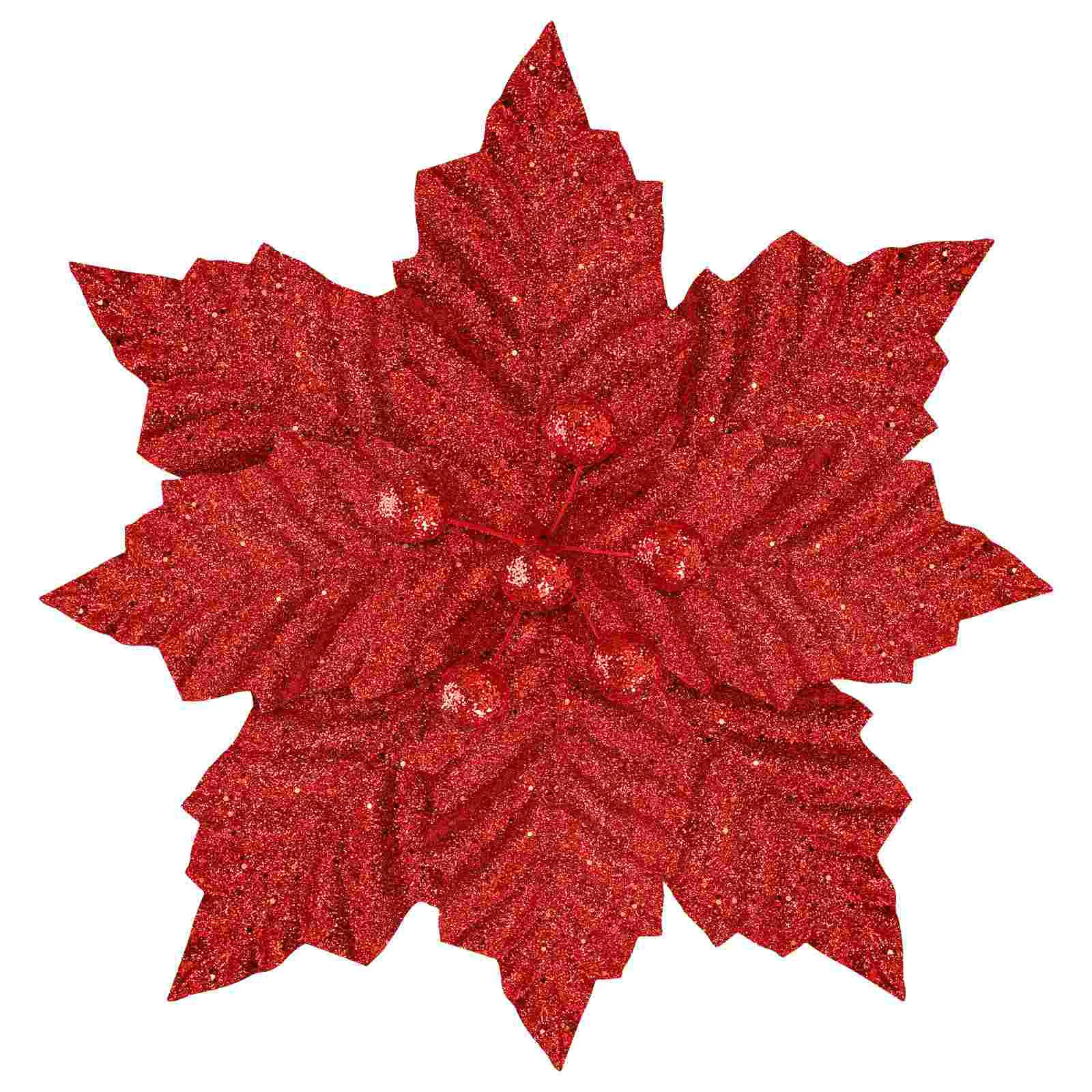 

Christmas Flowers Poinsettia Treeartificial Decorations Clipsflower Ornamentssilver Glitter Ponsietta Faux Poinsetta Arrangement