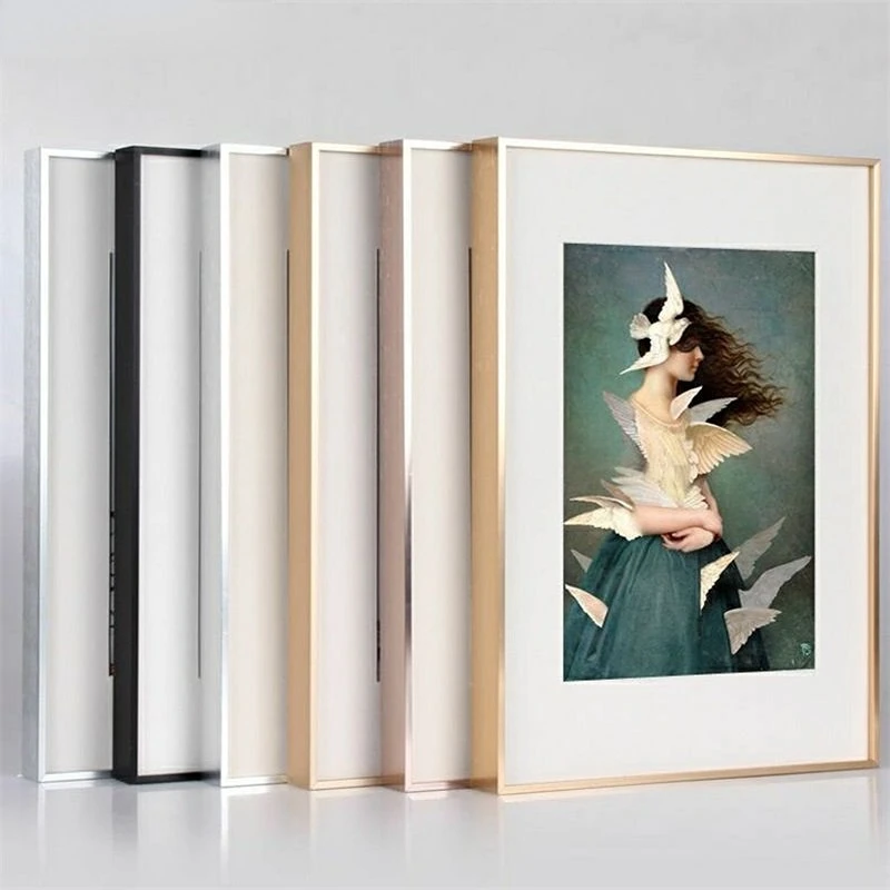 

Poster Photo Picture Frame Gold Black Silver Aluminum 40x50cm 30x40cm A4 Painting Interior Wall Decoration Frame For Living Room