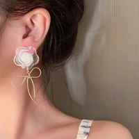korea style earrings design sense fashion match ear jewelry women earrings bow flowers stud earrings ear accessories