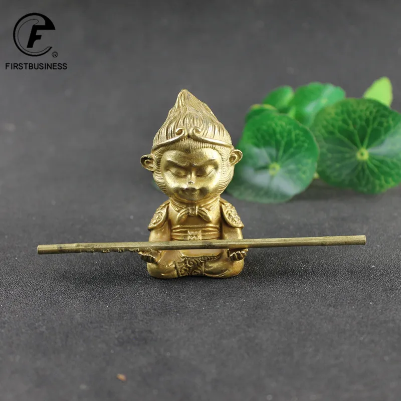 Античная латунь Sun WuKong обезьянка статуэтка ретро офисное настольное украшение