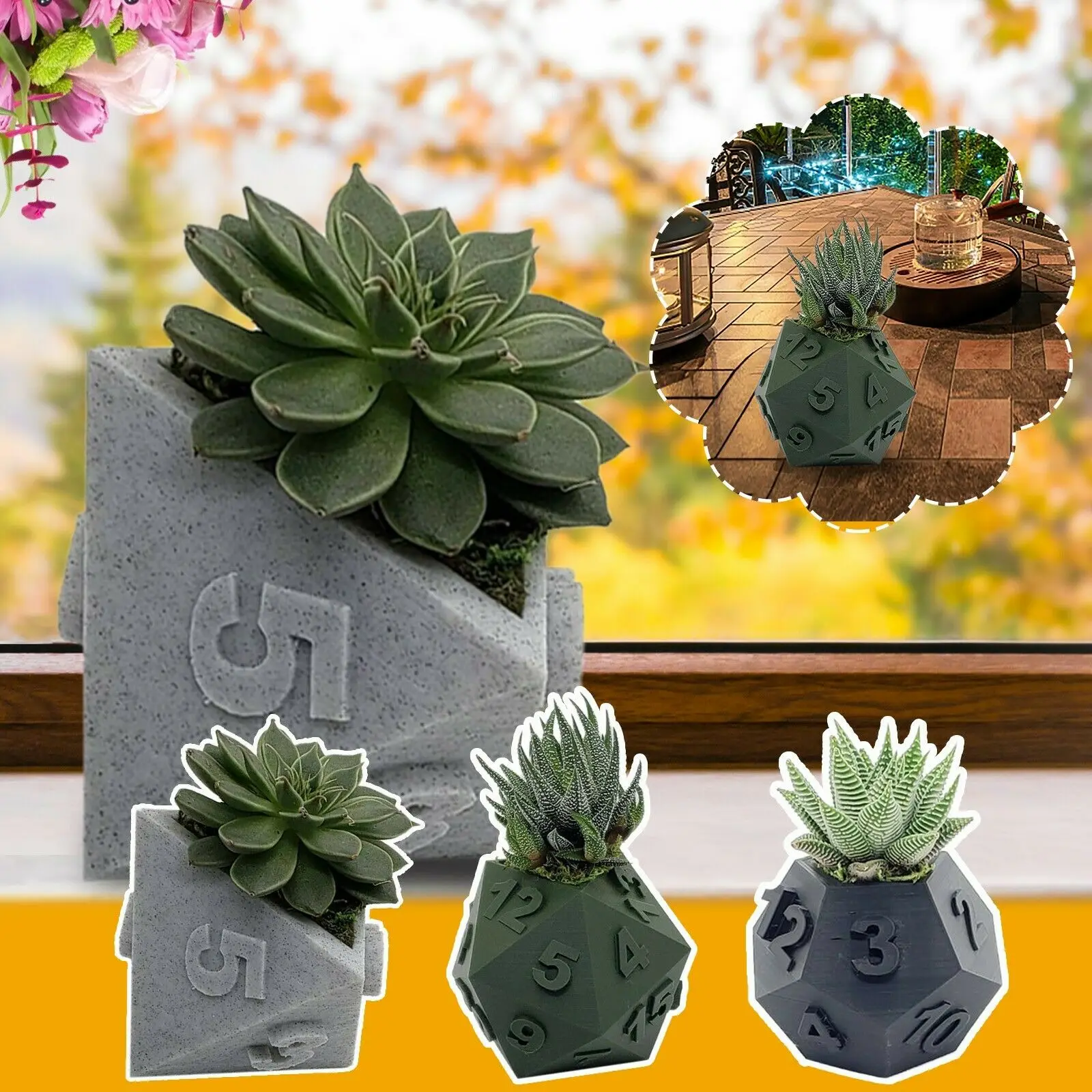 

Plant Flowerpot Personalized Decoration Dice Flowerpot Balcony Tabletop Flower Pot Set Home Decoration
