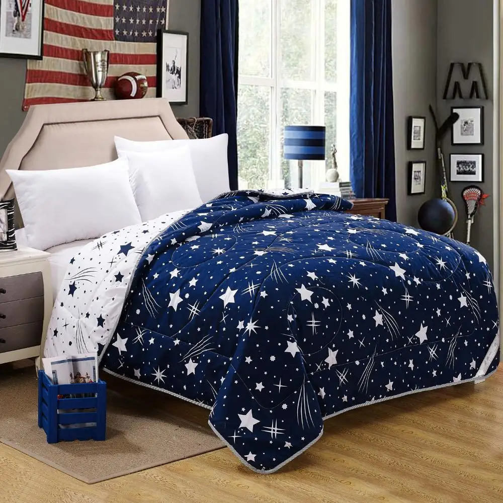 

48 100% Microfiber Fabric Summer Quilts/comforter Printed Starry Free Shipping Three Sizes for Adults
