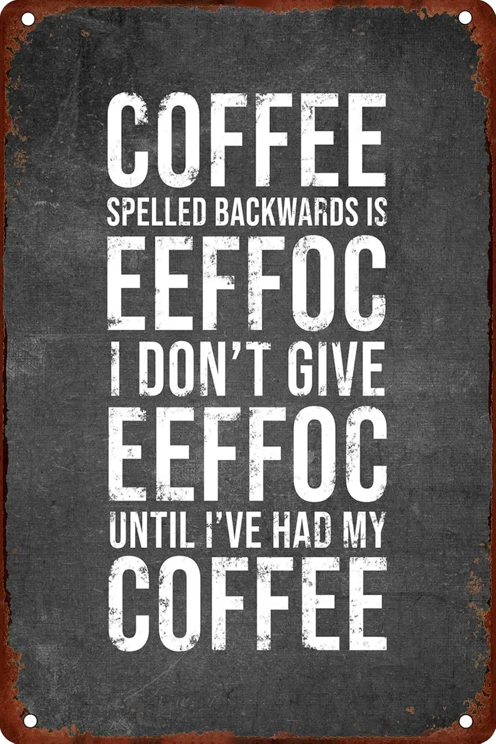 Кофе заклинаний назад Eeffoc Металлический Sgn Cafe Art Настенный декор Плакат для бара