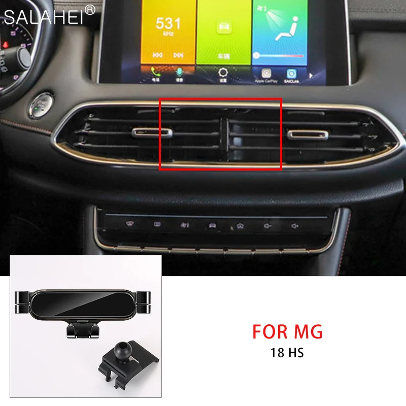 

Car Smartphone Holder For MG HS 2018 Auto Interior Gravity Mobile Phone Support Stand Air Vent Cilp Stand Styling Accessories
