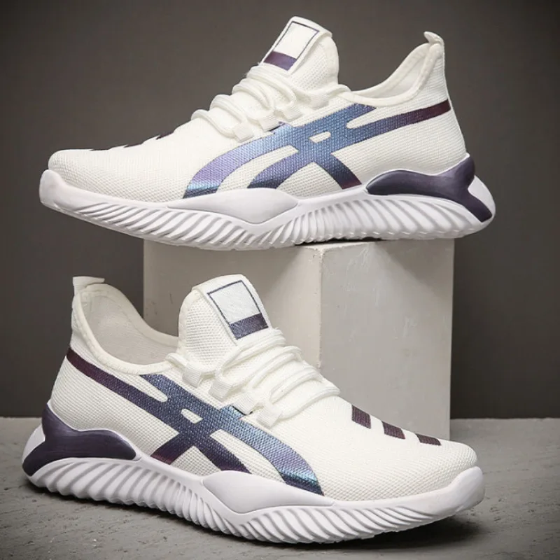 

Kreeqe Fashion Men's Sneakers Breathable Man Running Shoes with Mesh and Cushion Comfortable Casual Shoes Men Tenis Masculino