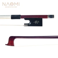 naomi 44 size violinfiddle bow brazilwood bow round stick sheep skin grip white mongolia horsehair durable use