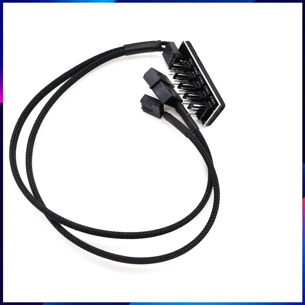 

Fan Hub Splitter 1 to 5 Ports 4 Pin PWM Regulator 12V Power Cable Hub Adapter for CPU Cooler Case Chasis Cooling Fan