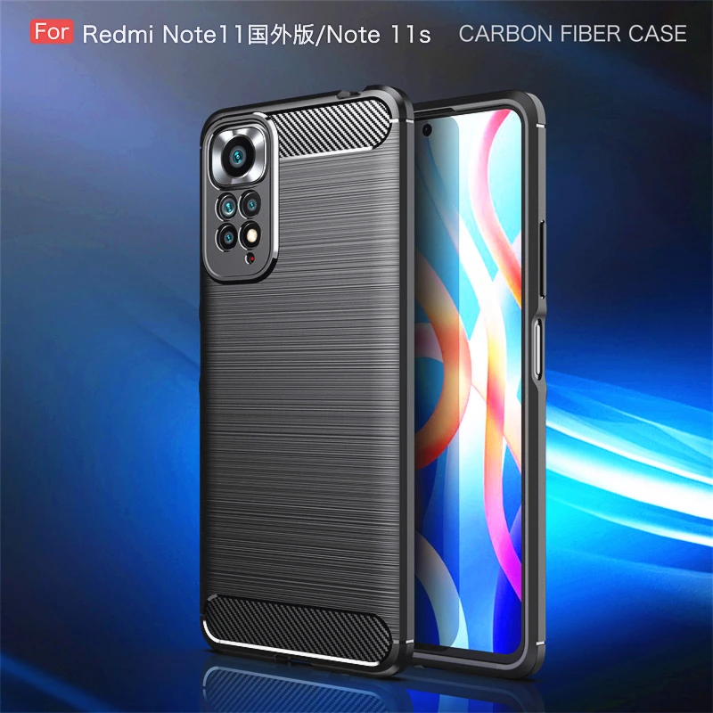 

For Xiaomi Redmi Note 11S Case Carbon Fiber Shockproof Case For Xiaomi Redmi Note 11S Cover For Xiaomi Redmi Note 11S Note 11