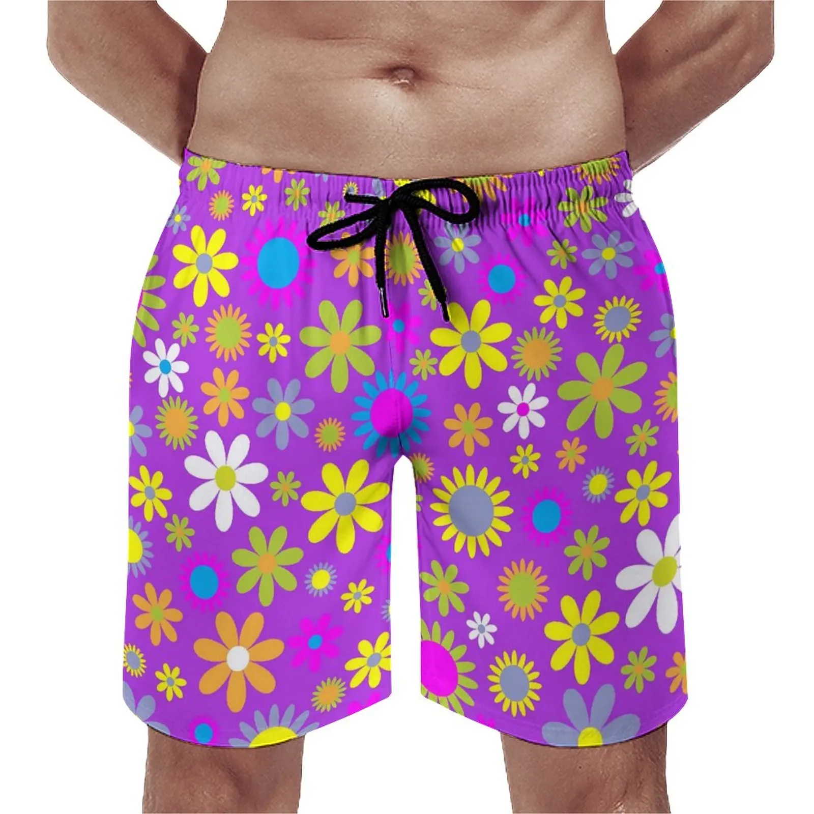 

Шорты для бега мужские с цветочным принтом, повседневные короткие штаны в стиле ретро 1920-х годов, удобные Дизайнерские плавки для плавания, летние