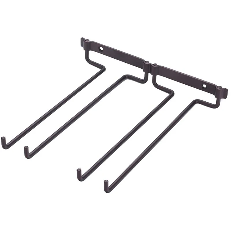 

Stemware Wine Glass Rack Wall Mountable Heavy Duty Thick Wrought Exquisite Bronze Black Coating 10.2 Inch Deep
