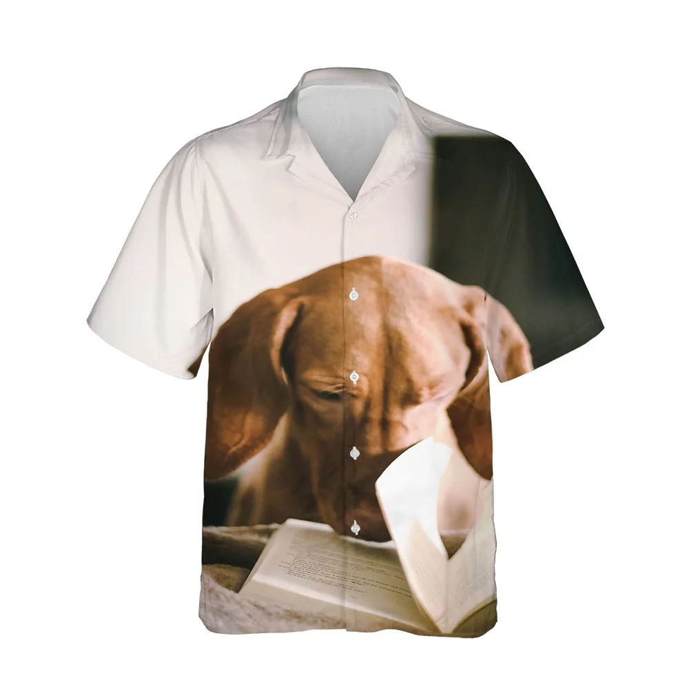 Jumeast Hawaiian 3D Men's Summer Beach Short Sleeve Shirts Streetwear Puppy Collection Trend Shirty Comfortable Clothing Tops