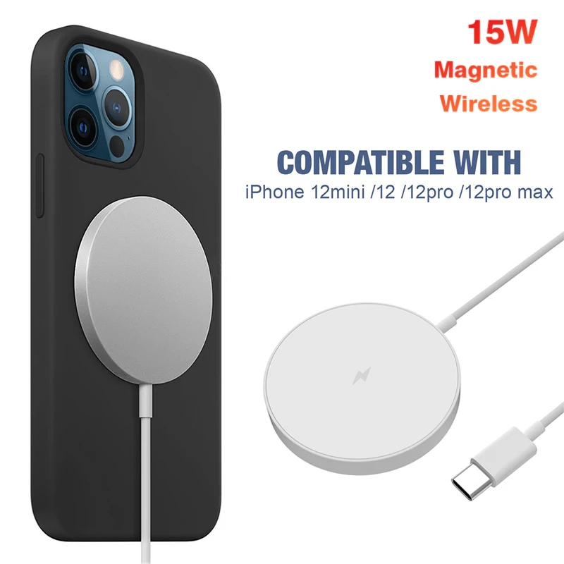 

15 Вт Магнитная Беспроводная зарядка для IPhone 12 12 Pro Max Мини портативное зарядное устройство для телефона Индукционное Qi PD быстрое зарядное ус...