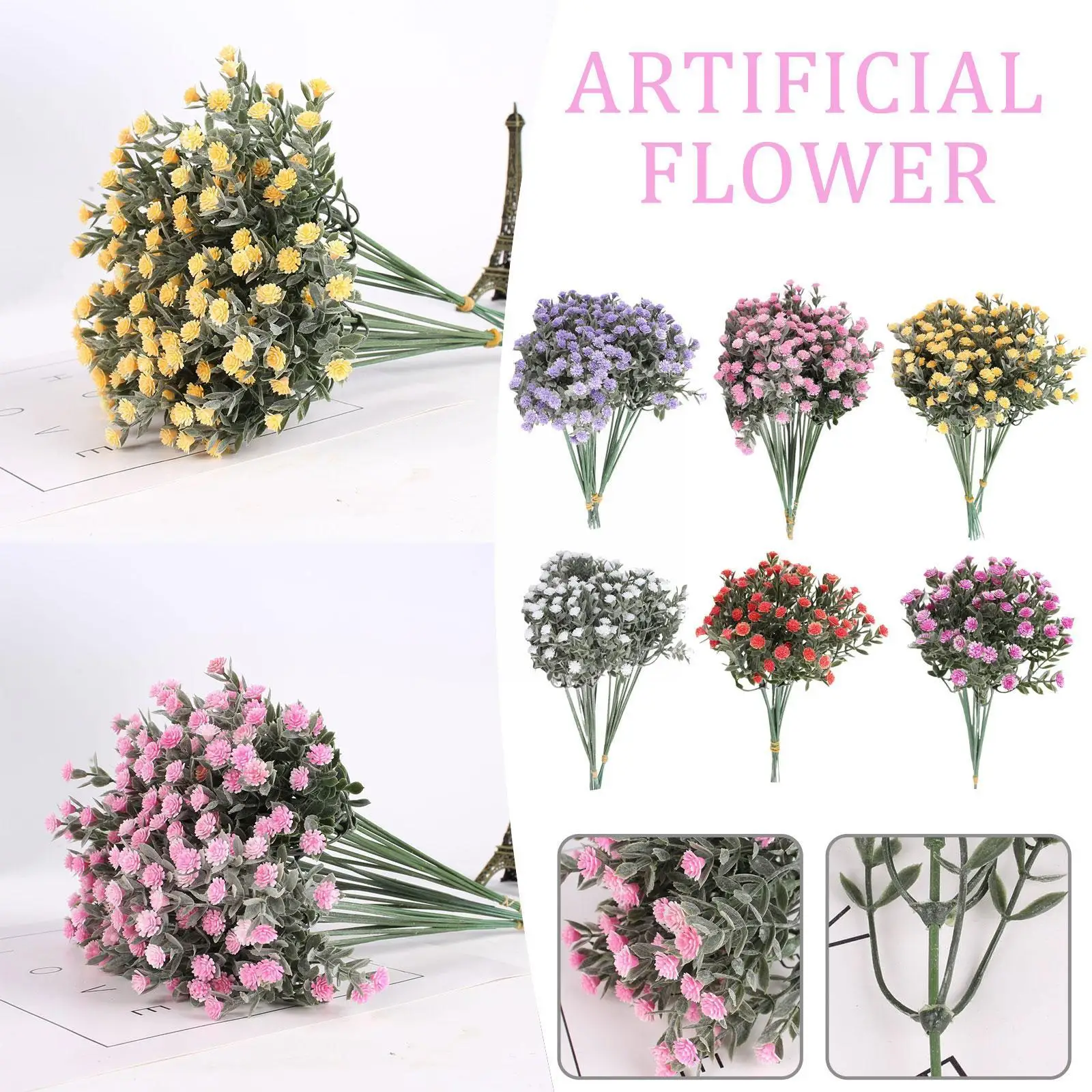 

10pcs Artificial Flowers Plastic Gypsophila Diy Floral Bouquets Arrangement For Wedding Home Decoration Crafts Wholesale D3i7