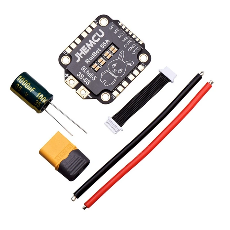 

High-performance 3-6S JHEMCU Ruibet 4 in 1 ESC FPV Dshot600 BLHELI 45High-performance 3-6S JHEMCU Ruibet 45A 4in1 PerfA/55A PCB-