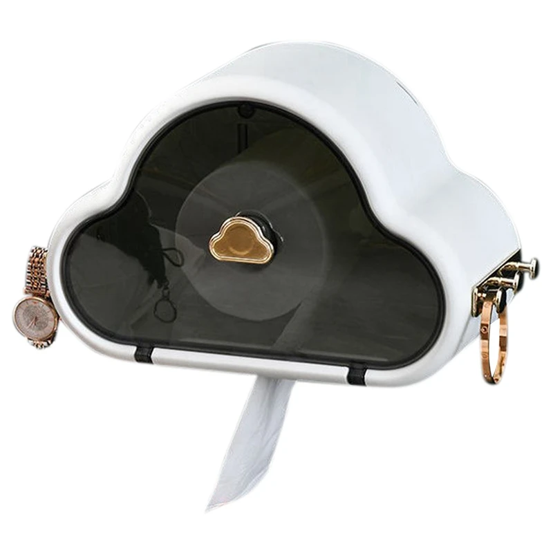 

Wall-Mounted Bathroom Tissue Holder, Household Tissue Holder Box, Cute Family Cloud-Shaped Napkin Holder-FS-PHFU