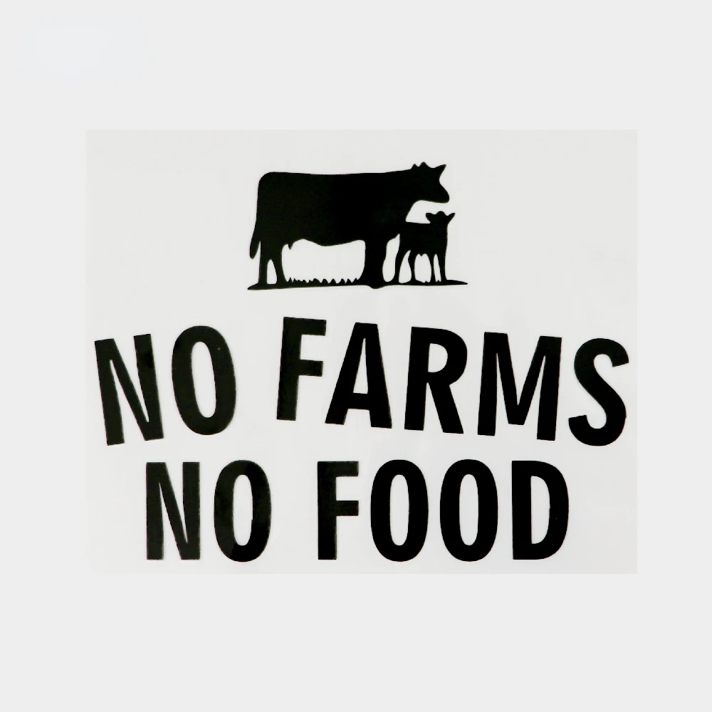 

Creativity 15CM×11.1CM No Farms No Food Creative Vinyl Black/Silver Car Sticker Decal