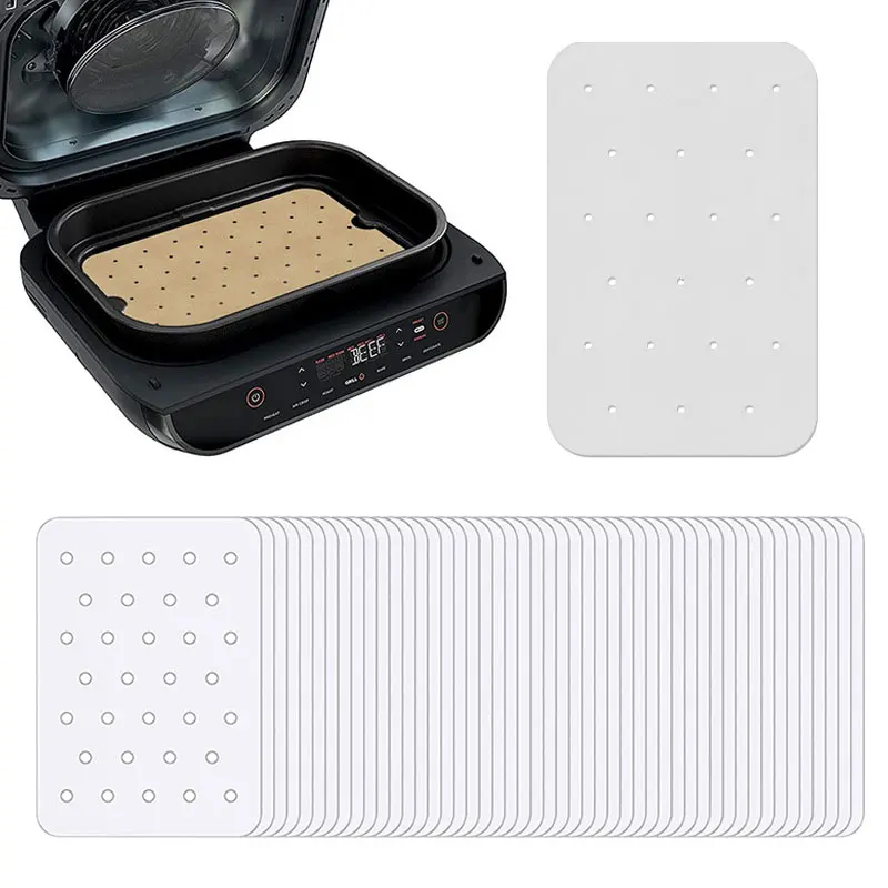 

100 шт. Одноразовый бумажный вкладыш для фритюрницы, антипригарный паровой коврик из древесной целлюлозы для выпечки хлебное печенье, сковор...