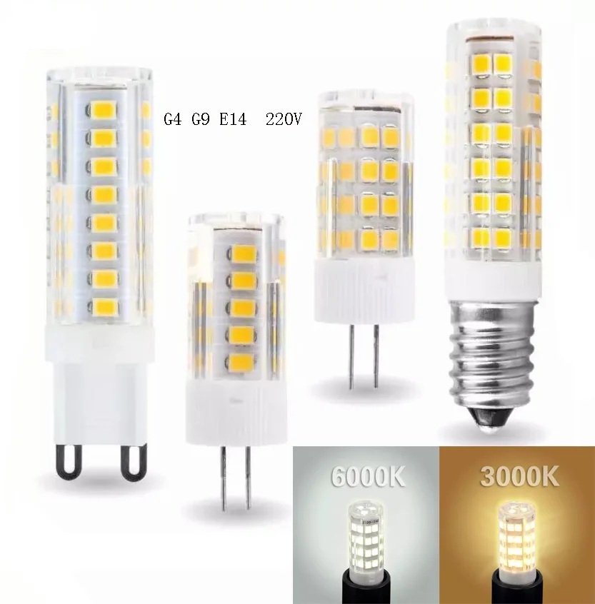 

G4 G9 E14 LED Bulb 3W 5W 7W LED Lamp AC 220V LED Corn Bulb SMD2835 360 Beam Angle Replace 30w/40w/60w Halogen Chandelier Lights