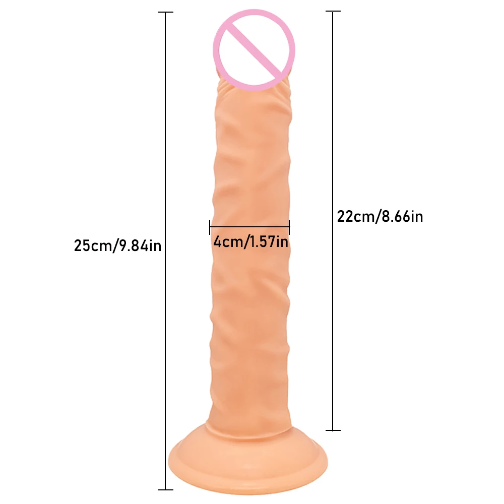 Реалистичный искусственный мягкий пенис 9 84 дюйма с присоской гибкий Фаллос