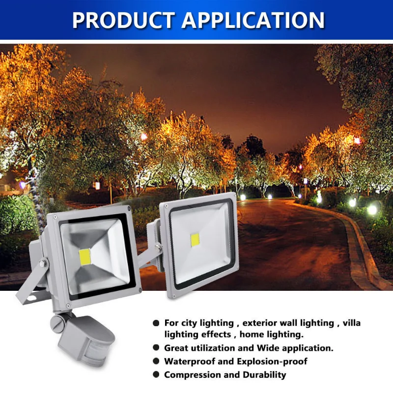 

[Flash Deal] Φ прожектор 10 Вт 20 Вт 30 Вт 40 Вт 50 Вт для наружной системы безопасности сада [в наличии в США]