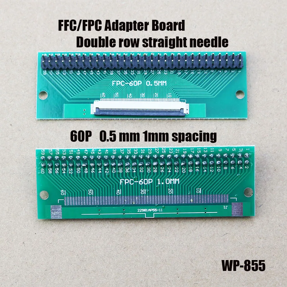

1PCS FPC/FFC flexible cable adapter board double-sided 0.5mm to straight 2.54mm 6P/8P/10P/12P/20P/24P/26P/30P/40P/60P/80P WP-855