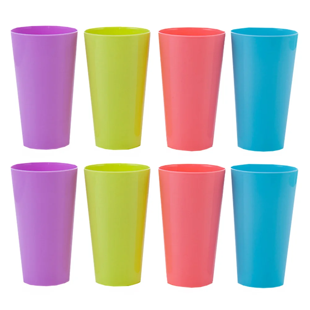 

8pcs Colorful Drinking Water Cups Plastic Water Cups without Lid for Home