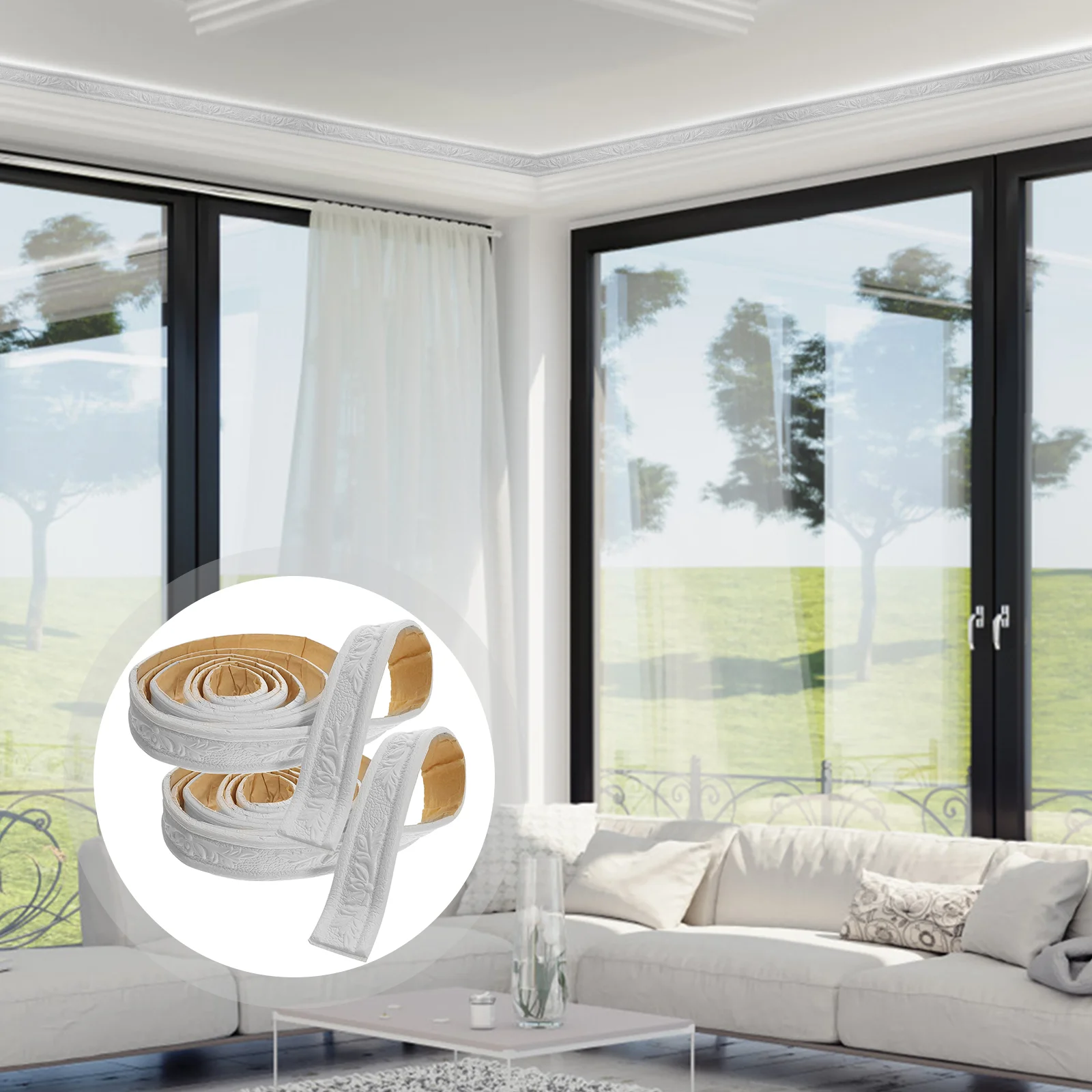 2-рулонный плинтус клейкие обои бордюрная лента для плитки черное зеркало 3d