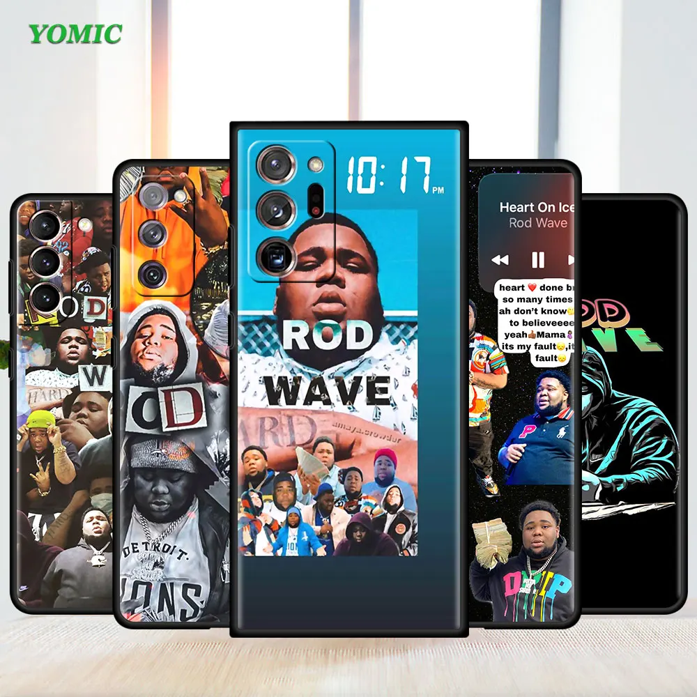 

Shockproof Case for Samsung Galaxy S20 Fe S21 S22 Ultra Note 20 10 Phone Coque S10 S9 Plus S8 Black Capa Music Rod Wave Rapper