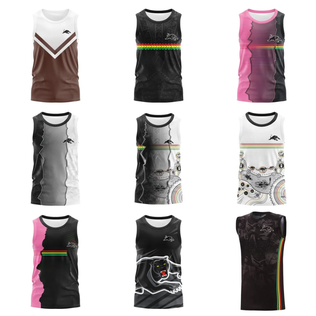 Pengris Black Panthers -2024 Rugby - New Tank Top Home/Away/Training/Local/Splicing High Quality