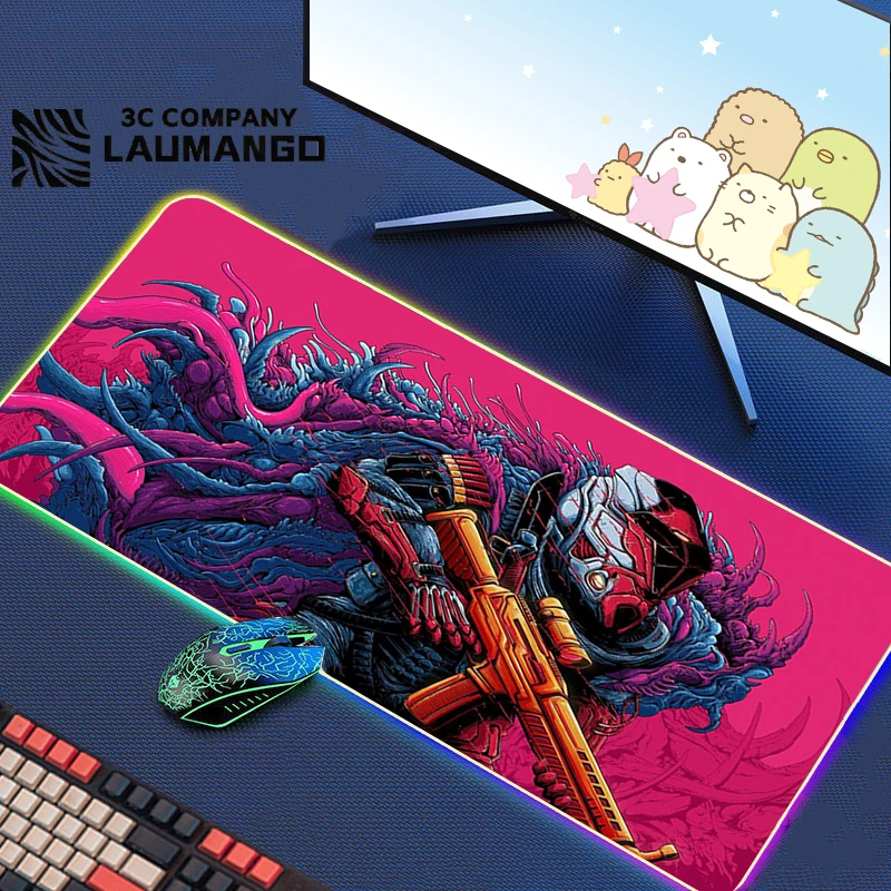 

Rgb Mouse Pad Gaming Hyper Beast Gamer Desk Accessories Mats Keyboard Extended Pc Mousepad Anime Large Cabinet Mouse Carpet Mat