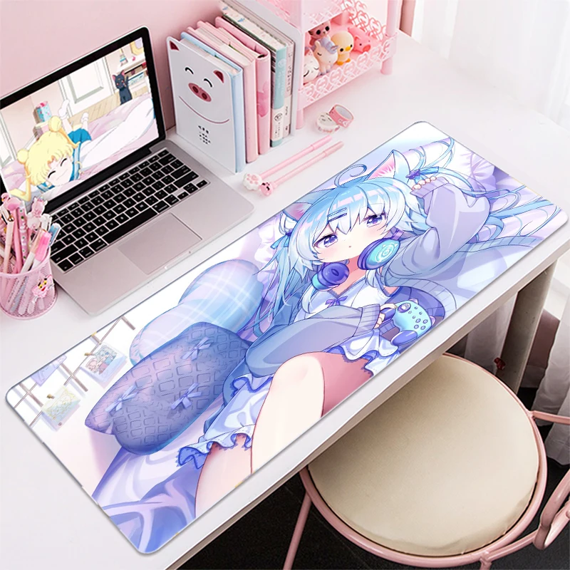 

30x80cm Large Anime Gawr Gura Mouse Pad Pc Gamer Laptop Rubber Lockedge Desk Mat Gaming Accessories Kawaii Comic Mousepad Carpet